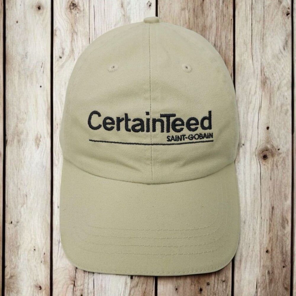 CertainTeed Saint Gobain Adjustable Tuck Strap Cap Trucker Baseball Logo Hat